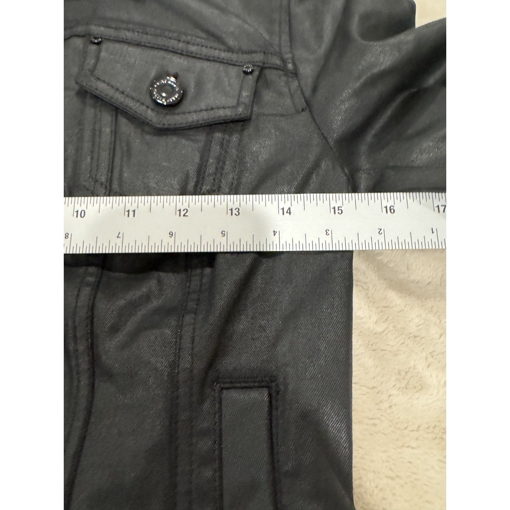 White House Black Market Essential Moto Jacket Black Faux Leather 2P - Picture 7 of 8
